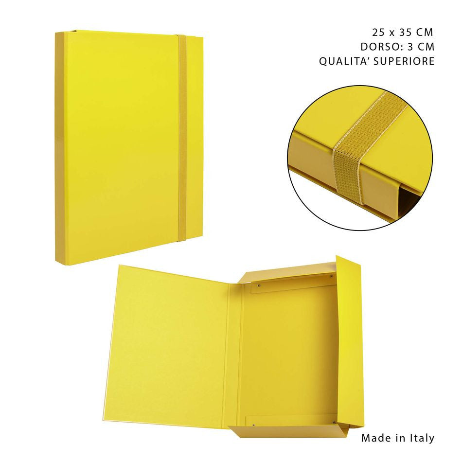 Pryma - Cartella 3/l con elastico piatto giallo d3