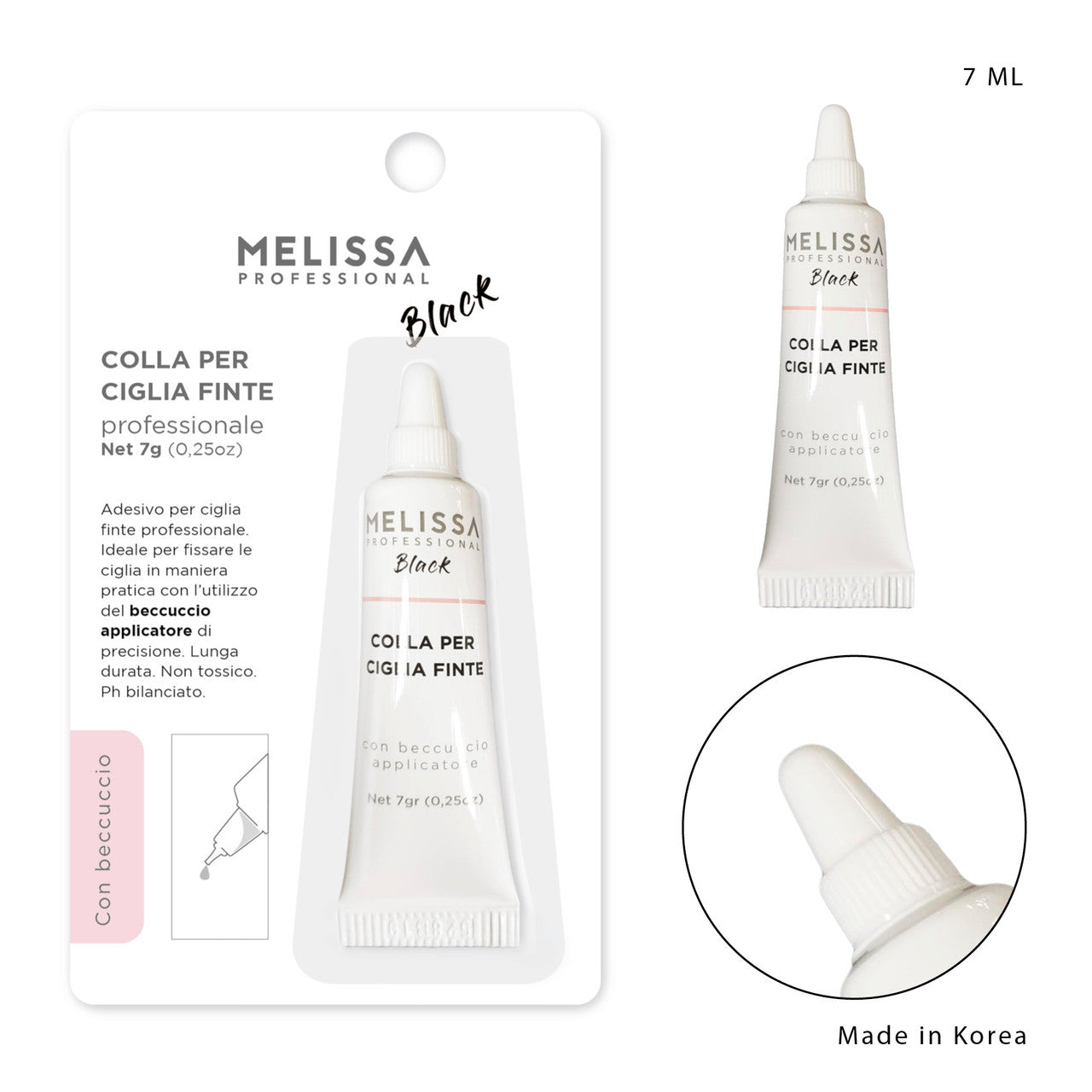 Melissa - Colla Ciglia Finte Tubo 7Ml Nero