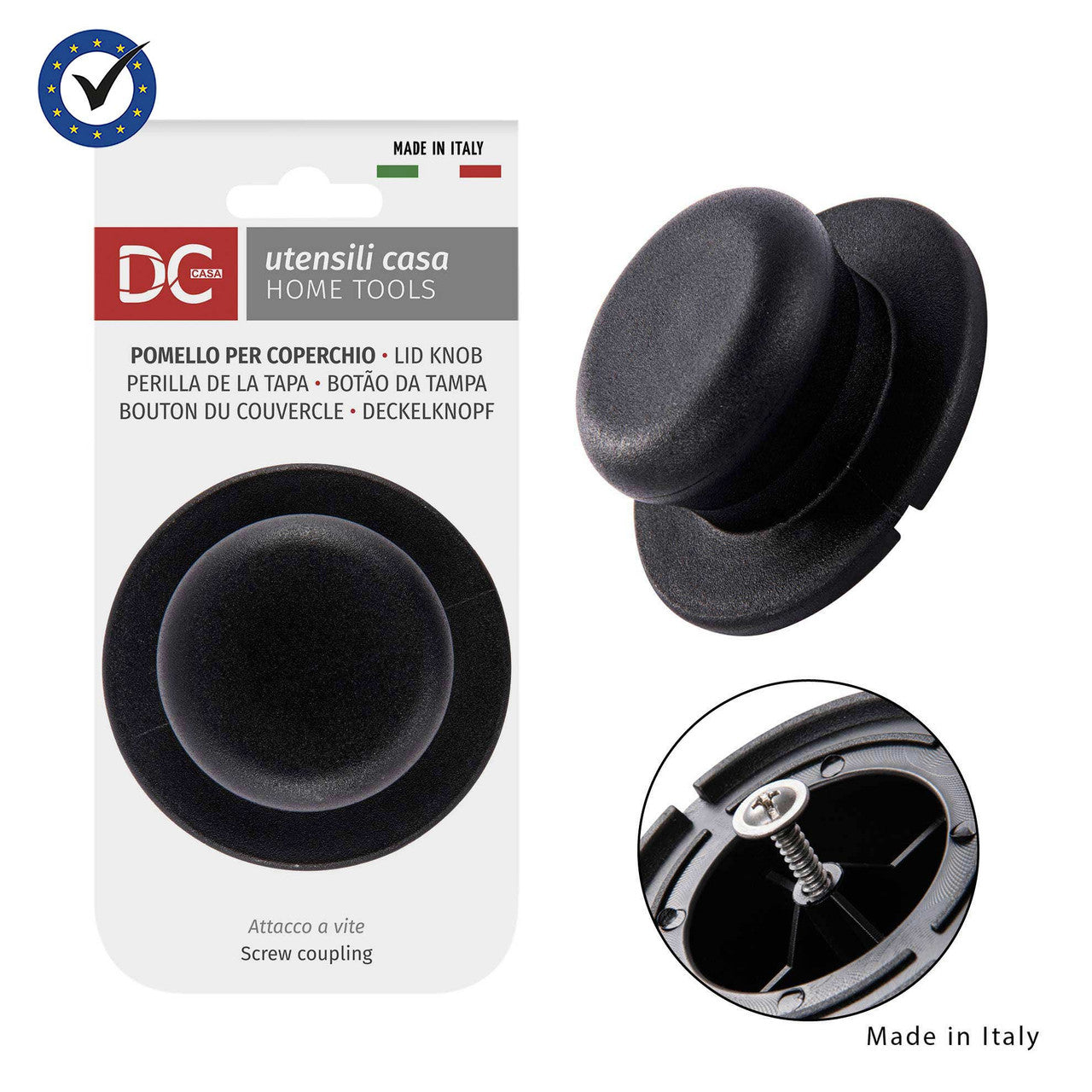 Dc - Pomello Coperchio In Pp Nero