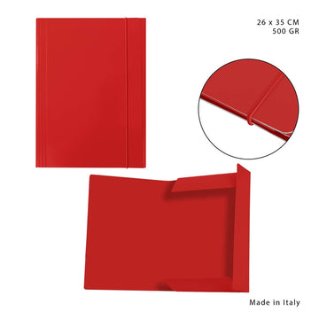 Pryma - Cartellina 3L c/elast 500g 26x35Cm rossa