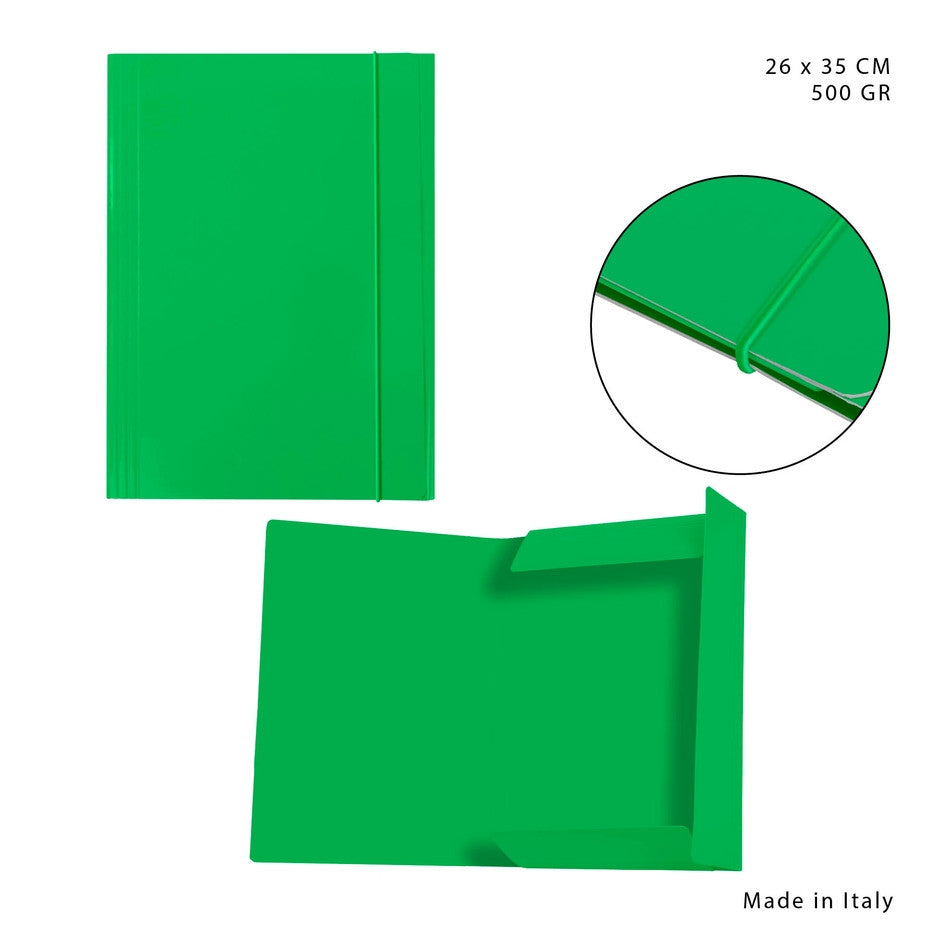 Pryma - Cartellina 3L c/elast 500G 26x35Cm verde