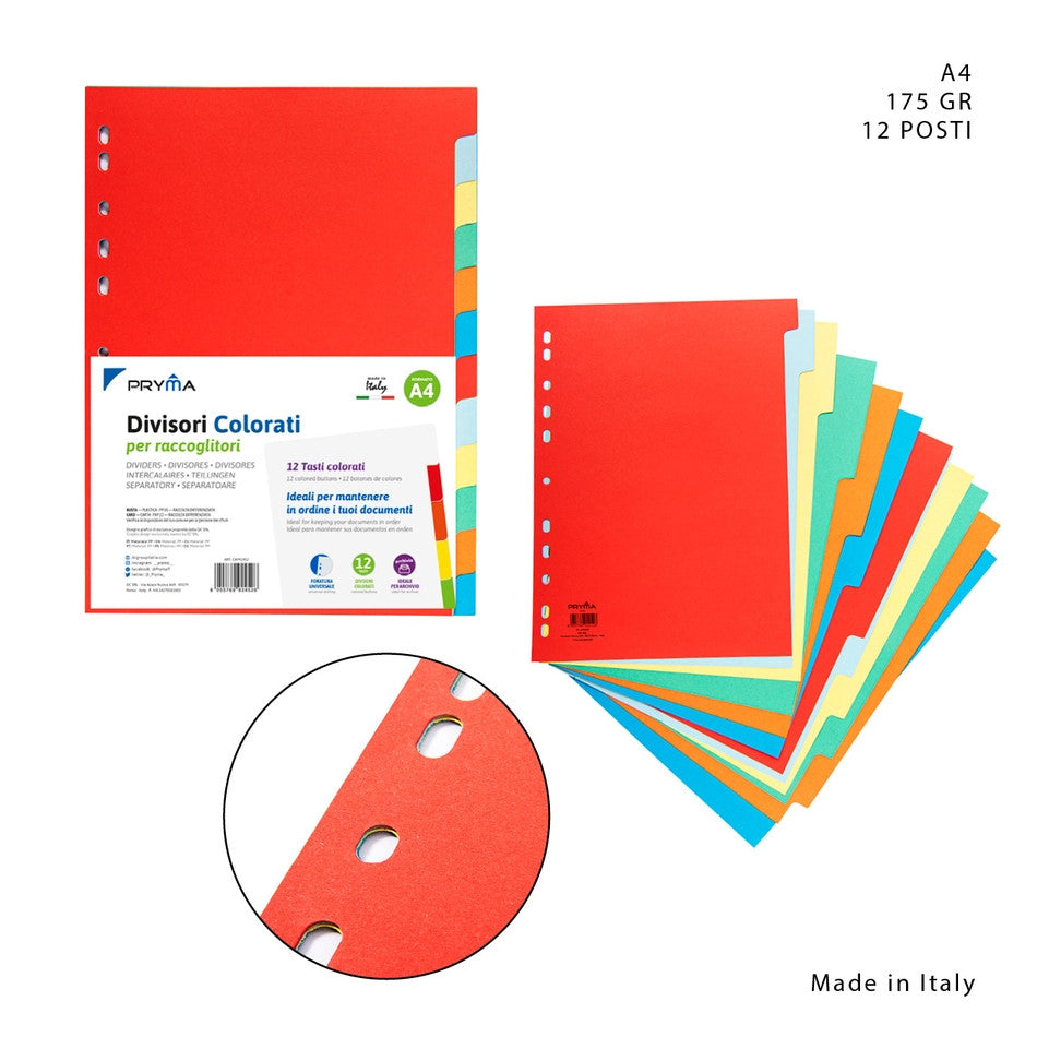 Divisori Per Raccolglitori DIN-A4 - Set Da 6 Colorati, Cartone Riciclato, Made In Germany - Foto 2