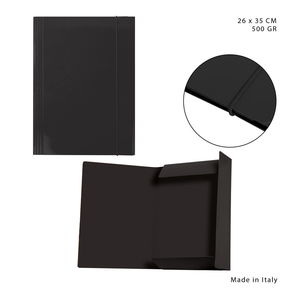 Pryma - Cartellina 3L c/elast 500g 26x35Cm nero