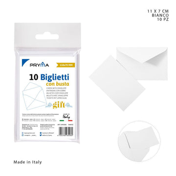 Pryma - Biglietto + busta 11x7Cm bianco 10pz ft 4