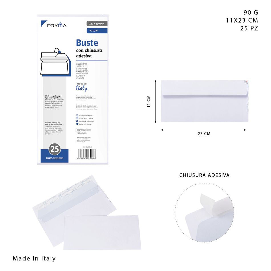 Pryma - Busta S/finestra 90g 25 pz