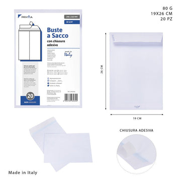 Pryma - Busta a sacco  80G 19x26Cm 20pz