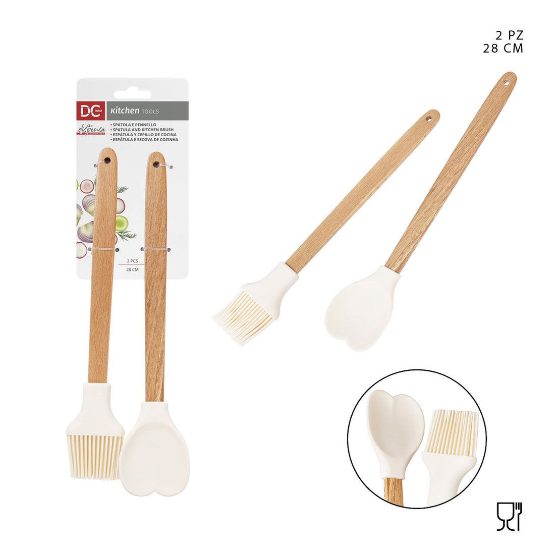 Dc Casa Spatola Pennello Silicone 28Cm 2Pz