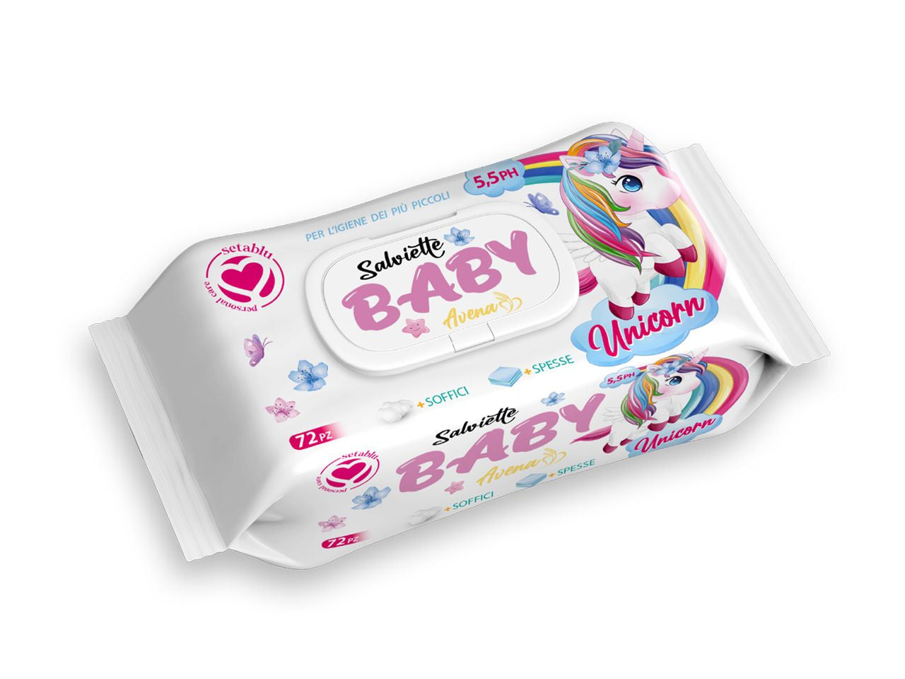 Setablu Salviette Baby Unicorno Avena 72Pz