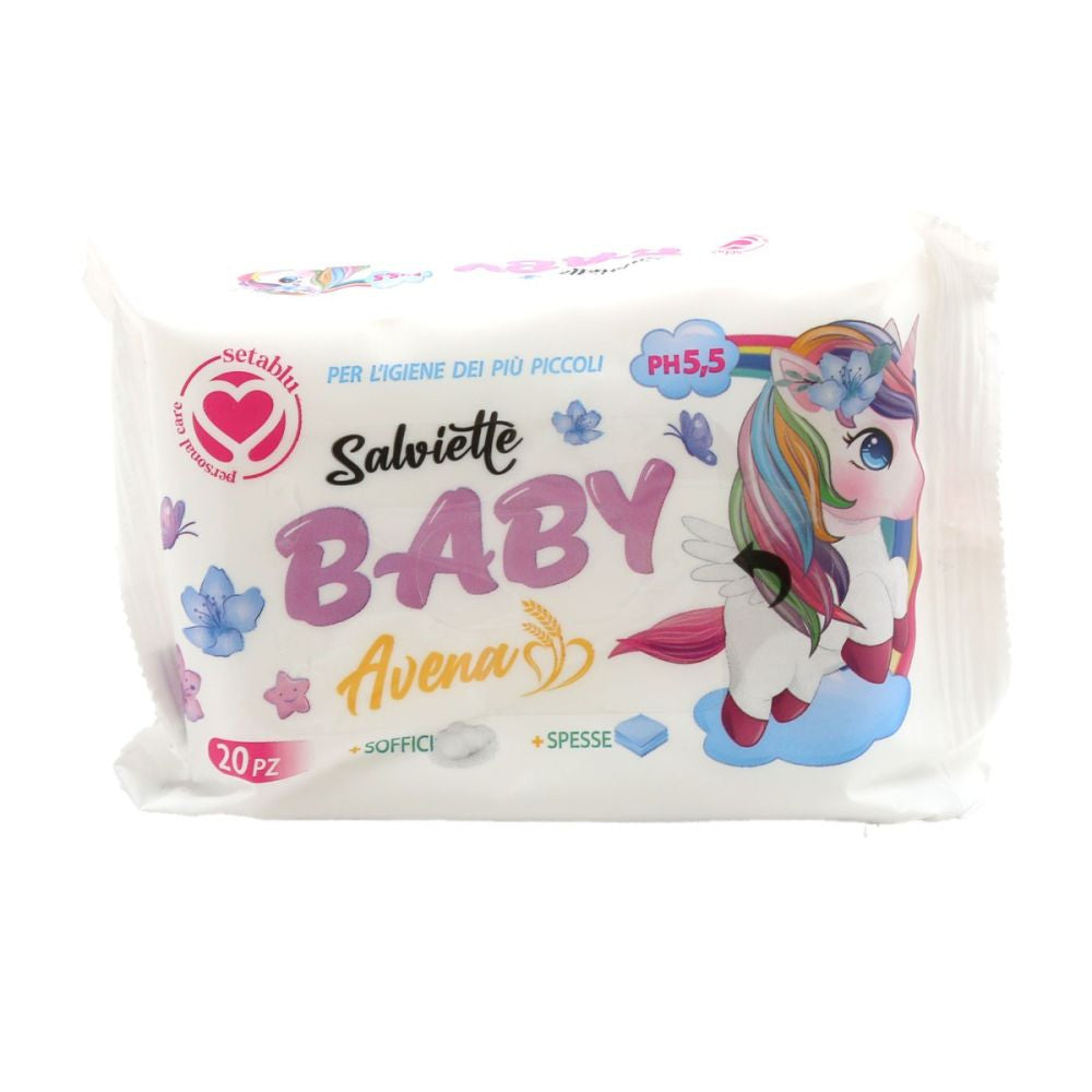 Setablu Salviette Baby Unicorno Avena 20Pz