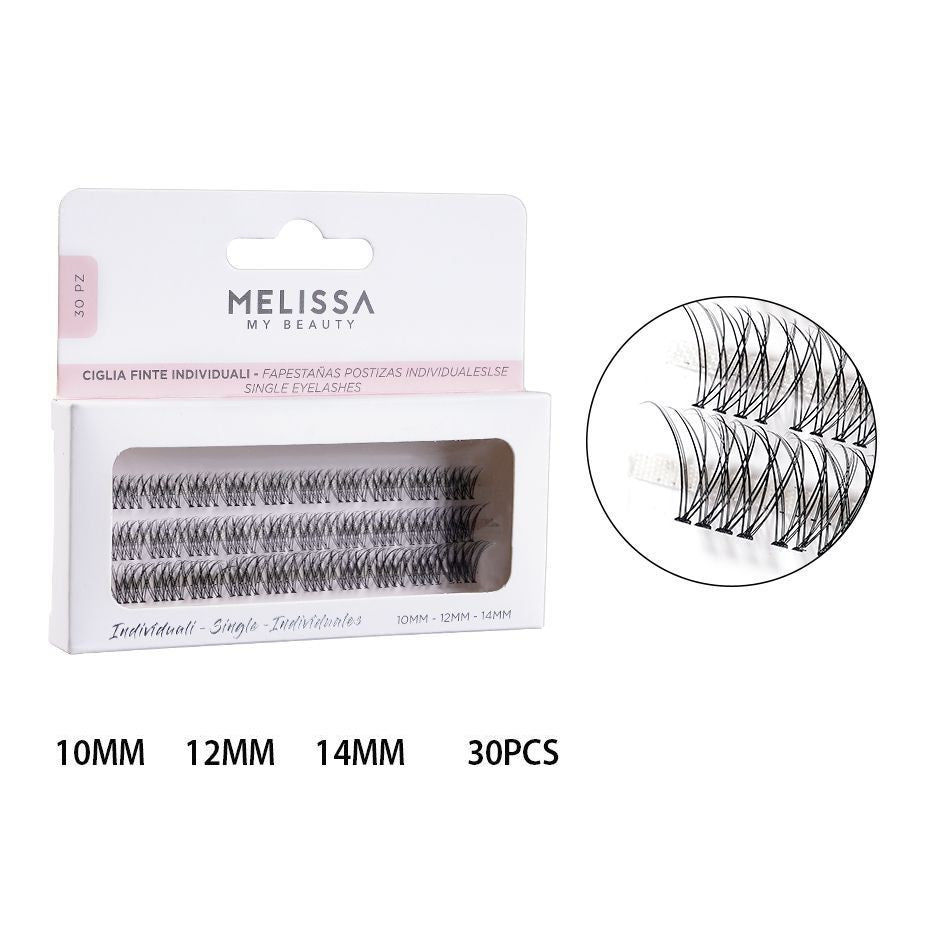 Melissa False Eyelashes Individual 10-12-14mm 30pcs D021