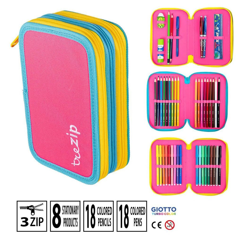 Pryma Pencil Case 3Zip 20X13X7Cm