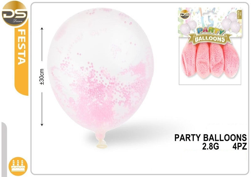 Dz - Party Balloons 30Cm 4Pz Ros