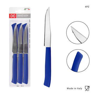 Dc - Coltello Tavola Punta Bistecca 11Cm 6Pz Blu