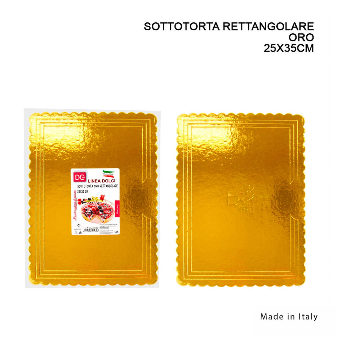 Dc - Sottotorta Rettangolare Oro 25X35Cm