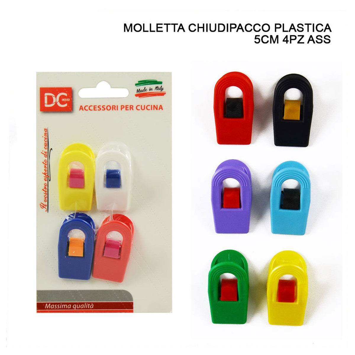 Dc - Molletta Chiudipacco Plastica 5Cm 4Pz