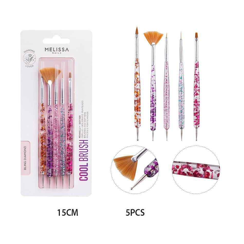 Melissa Dotter Nail Brush 15Cm 5Pcs