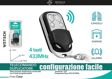 Wetech Radiocomando Per Cancello Abc