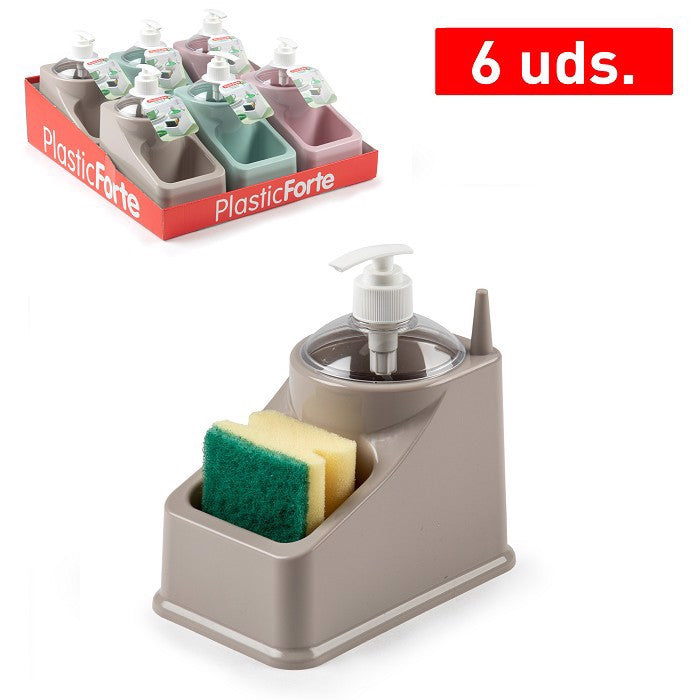 PlasticForte® Dispenser Con Portaspugne Square Misto Colore Surt Vrm