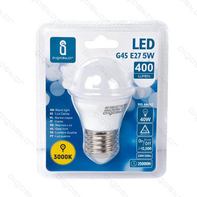 Aigo Led -  A5 G45 big angle  E27 5W caldo