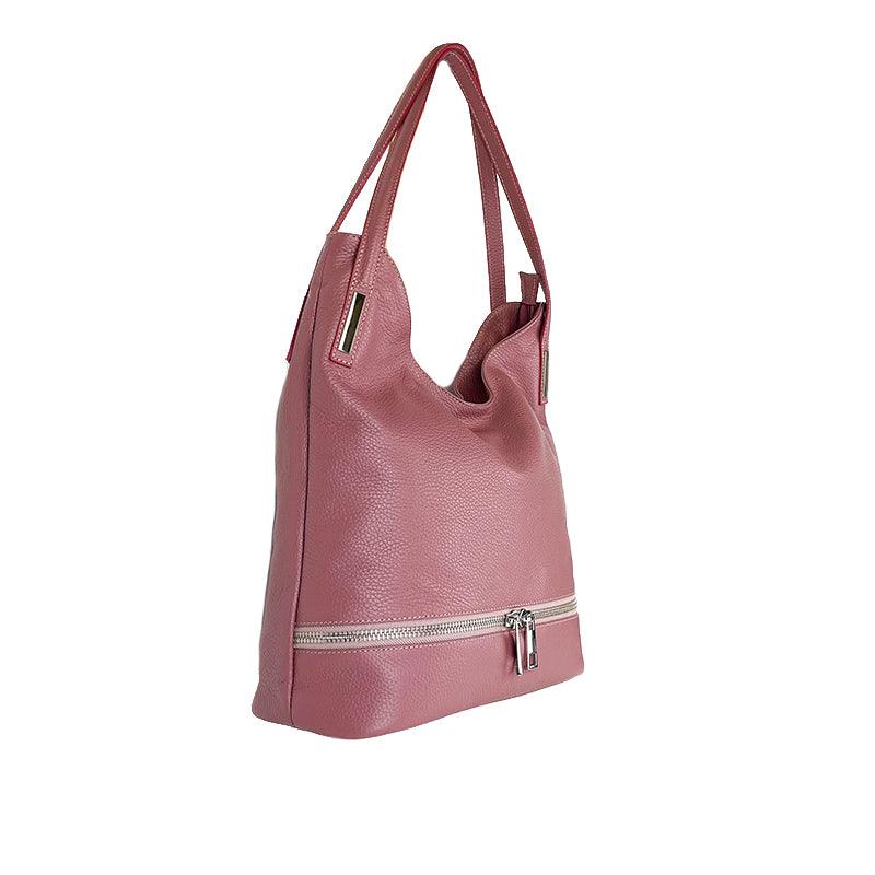 Allegra - Borsa a Spalla in Pelle con Zip Frontale - FrasiBags