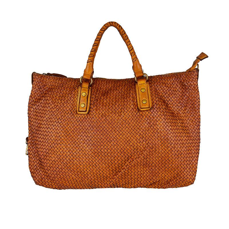 Ava - Borsa a Mano in Pelle Intrecciata Vintage - FrasiBags