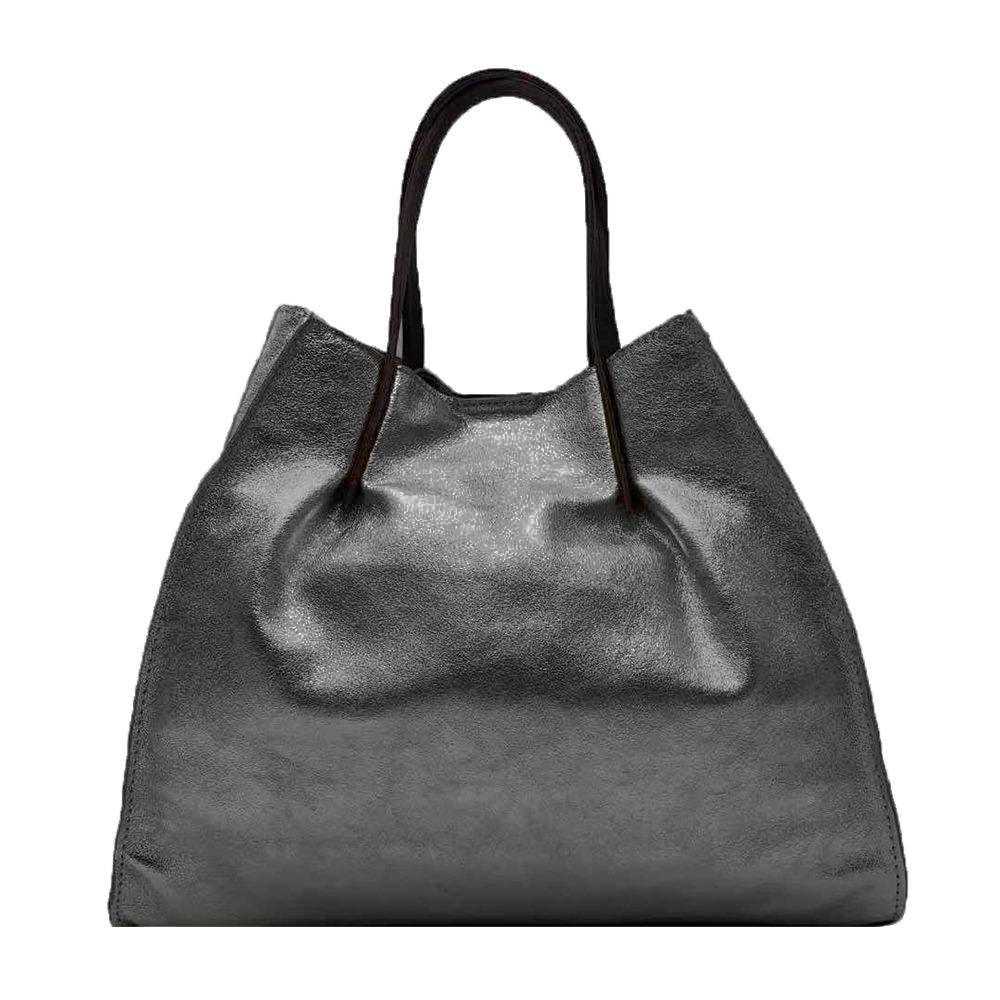 Gisella - Borsa Shopper in Pelle Metallizzata - FrasiBags