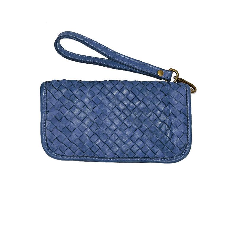 Silvia - Portafoglio Pochette in Pelle Vintage Intrecciata - FrasiBags