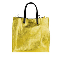 Valentina - Borsa Shopping a Mano in Pelle Metallizzata - FrasiBags