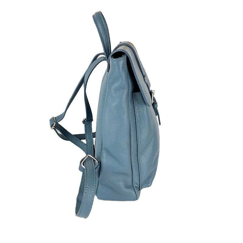 Azzurra - Zaino in Pelle con Patta Frontale - FrasiBags